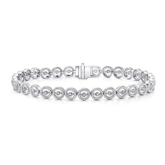 Uneek 14k White Gold 0.80cttw Round Diamond Bracelet