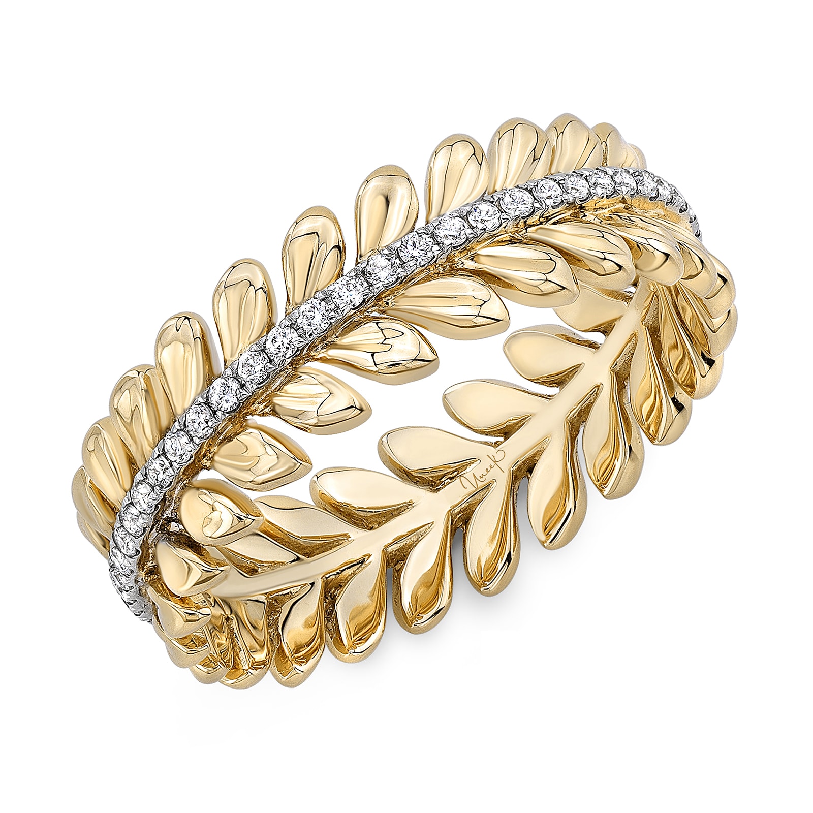 Uneek 14k Yellow Gold "Venice" Stackable 0.20cttw Diamond Band