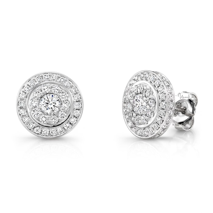 Uneek 18k White Gold 1.62cttw Diamond Stud Earrings