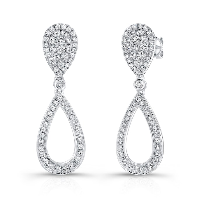 Uneek 14k White Gold 1.35cttw Diamond Drop Earrings