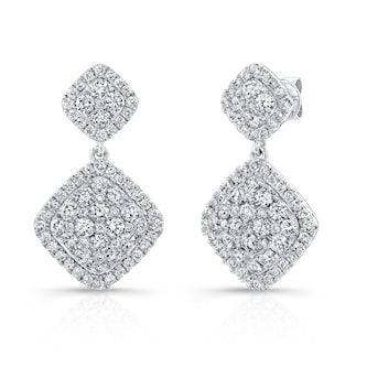 Uneek 14k White Gold 2.60cttw Diamond Drop Earrings Uneek 14k White Gold 2.60cttw Diamond Drop Earrings
