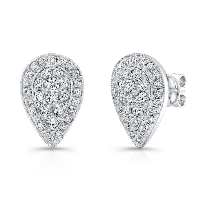 Uneek 14k White Gold 1.00cttw Diamond Cluster Stud Earrings