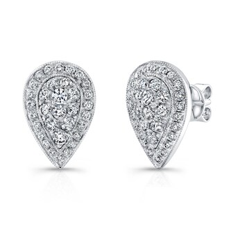 Uneek 14k White Gold 1.00cttw Diamond Cluster Stud Earrings