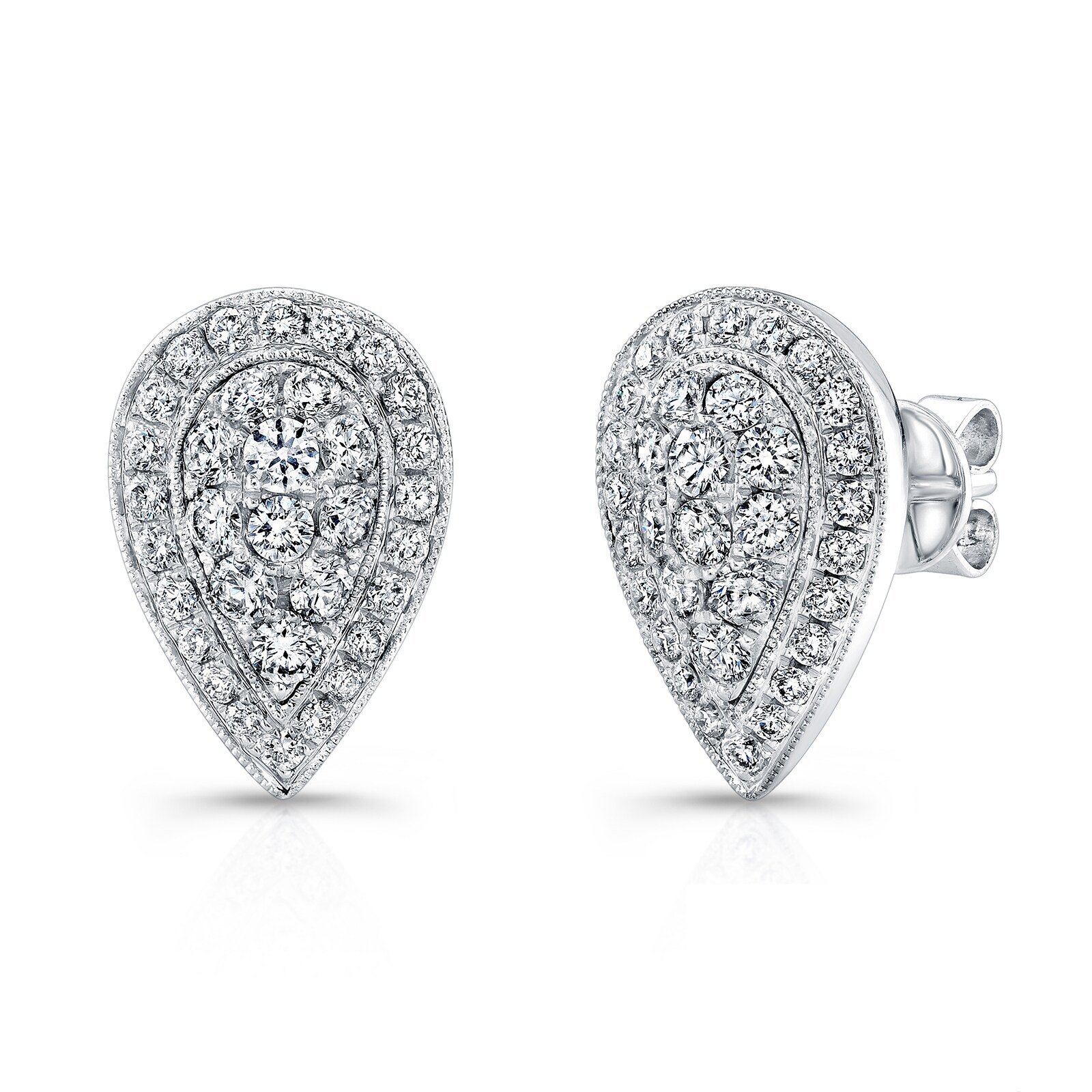 Uneek 14k White Gold 1.00cttw Diamond Cluster Stud Earrings