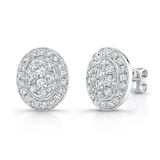Uneek 14k White Gold 1.05cttw Diamond Cluster Stud Earrings