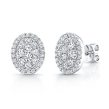 Uneek 14k White Gold 0.95cttw Diamond Cluster Stud Earrings