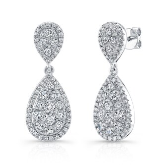 Uneek 14k White Gold 2.12cttw Diamond Drop Earrings Uneek 14k White Gold 2.12cttw Diamond Drop Earrings