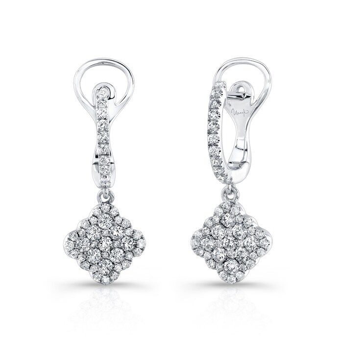 Uneek 14k White Gold 0.95cttw Diamond Drop Earrings