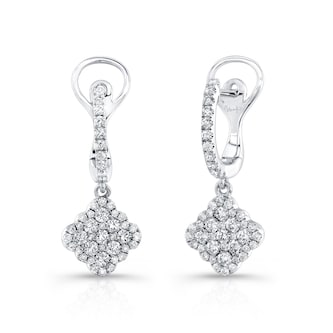 Uneek 14k White Gold 0.95cttw Diamond Drop Earrings