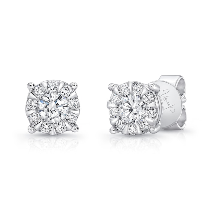 Uneek 14k White Gold 1.42cttw Diamond Stud Earrings