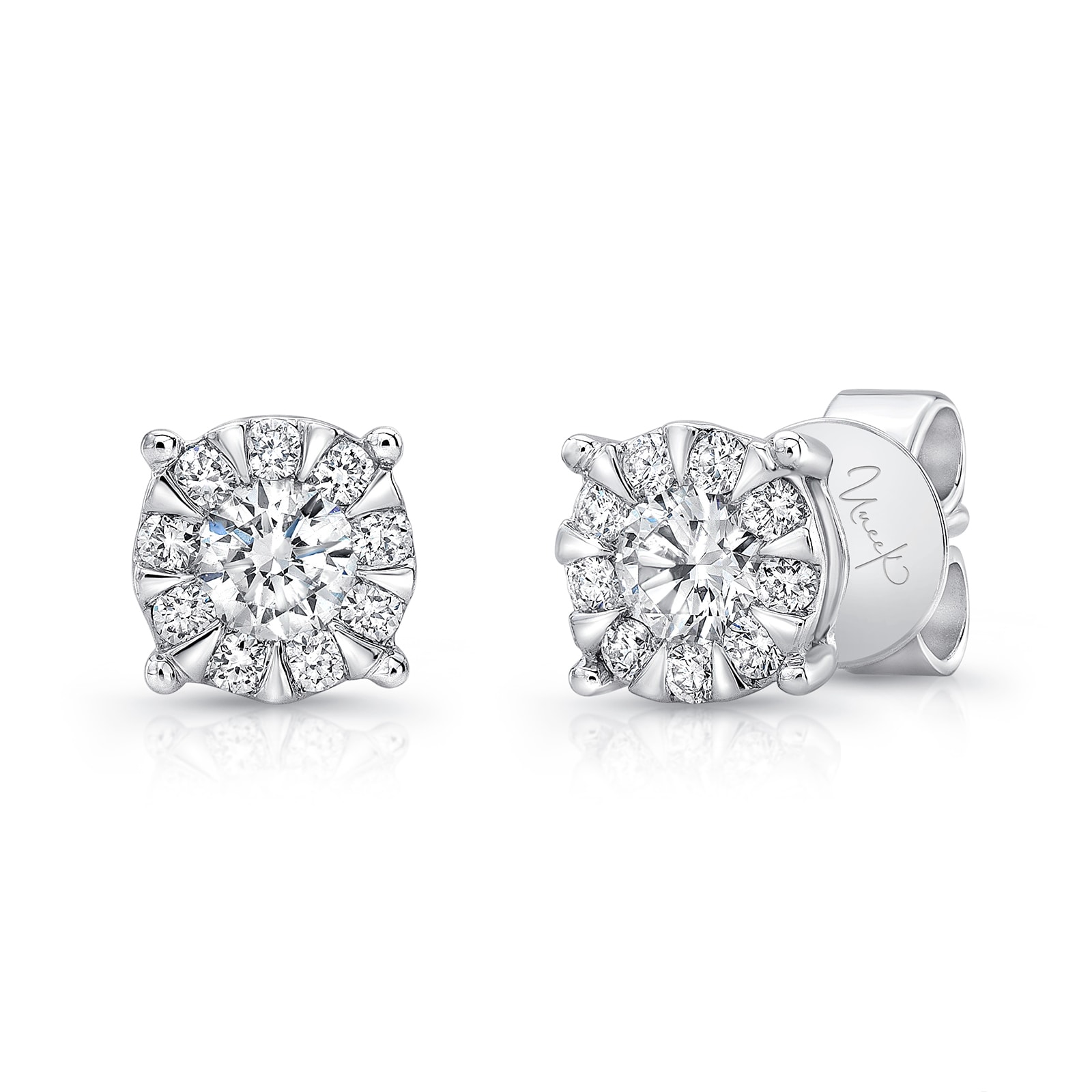 Uneek 14k White Gold 1.42cttw Diamond Stud Earrings