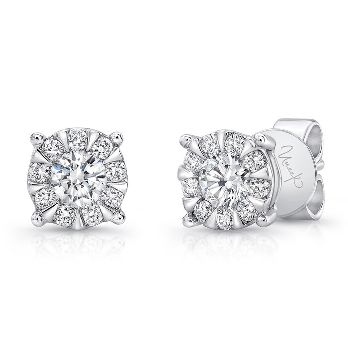 Uneek 14k White Gold 1.25cttw Diamond Stud Earrings