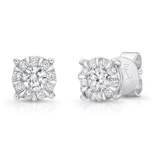 Uneek 14k White Gold 1.25cttw Diamond Stud Earrings