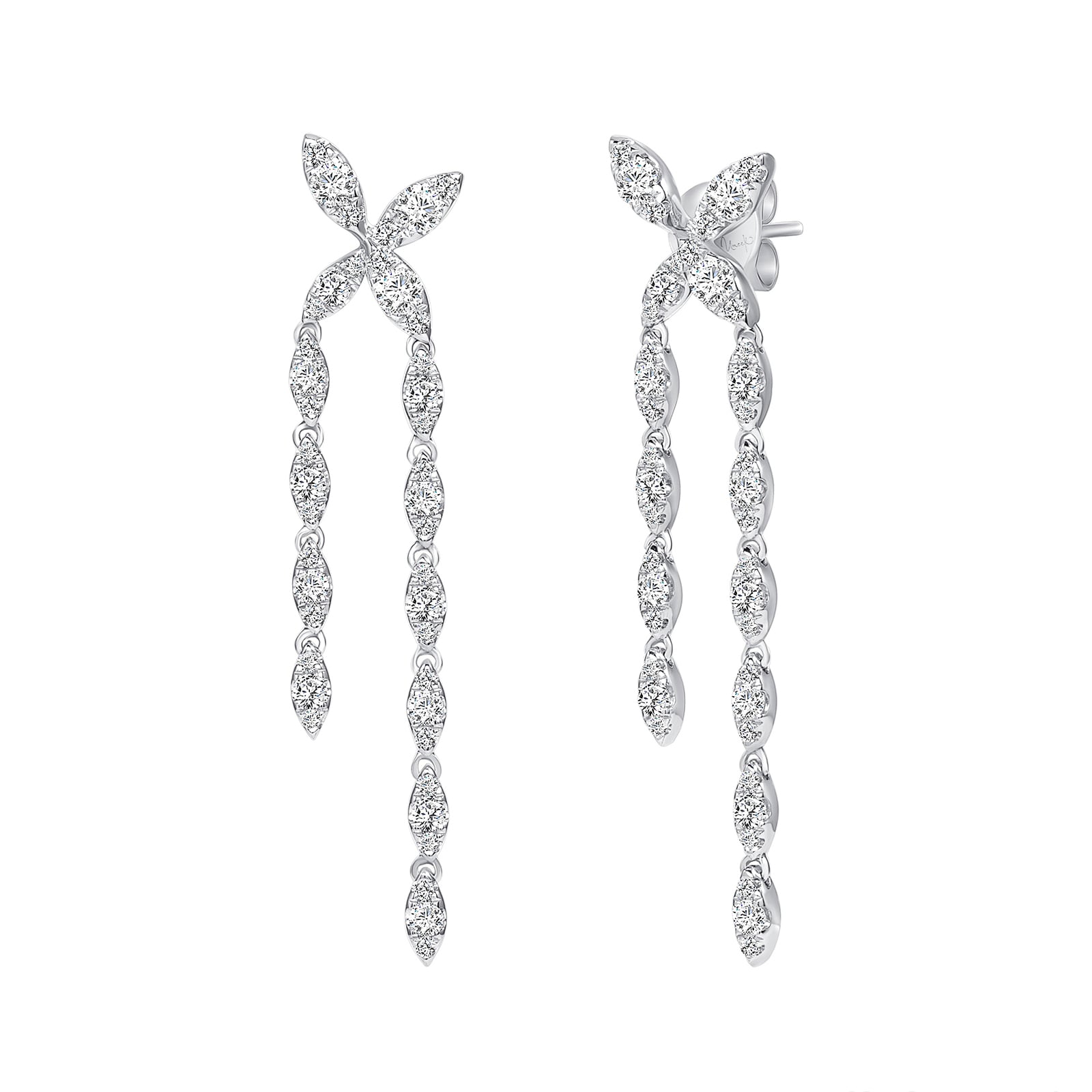 Uneek 18k White Gold 1.21cttw Diamond Earrings