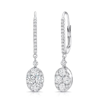 Uneek 18k White Gold 1.75cttw Diamond Drop Earrings