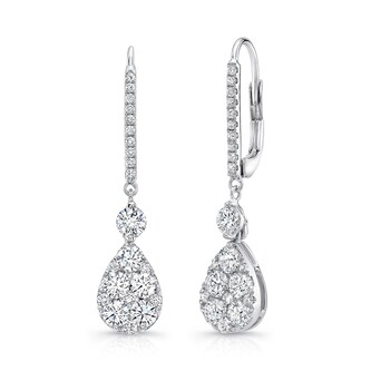 Uneek 18k White Gold 2.45cttw Diamond Drop Earrings