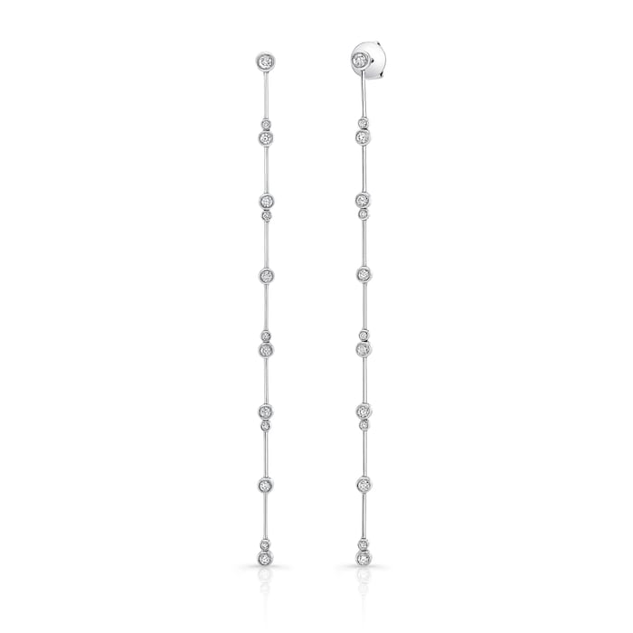 Uneek 18k White Gold 1.71cttw Diamond Drop Earrings