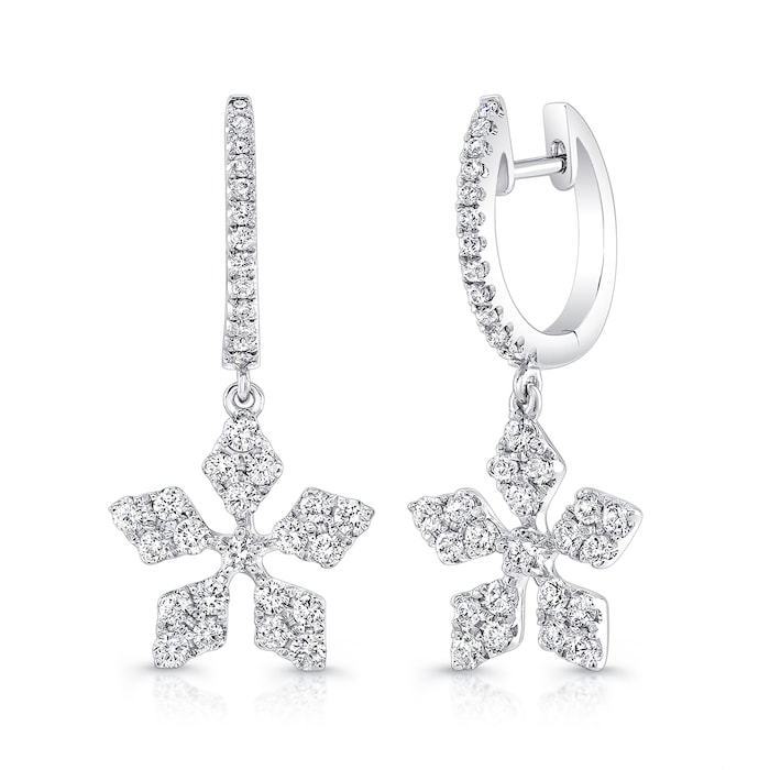 Uneek 14k White Gold 0.81cttw Diamond Drop Earrings