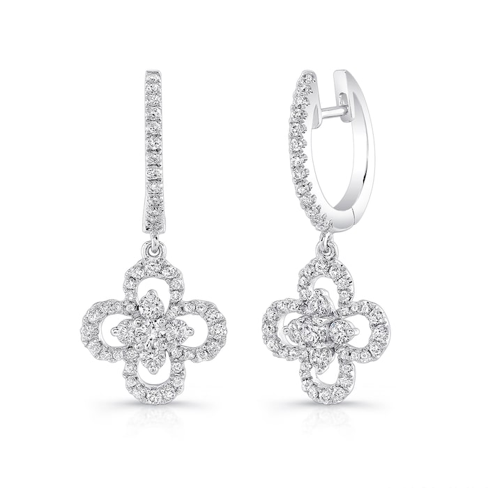 Uneek 14K White Gold Petite Bouquet Collection Diamond Earrings