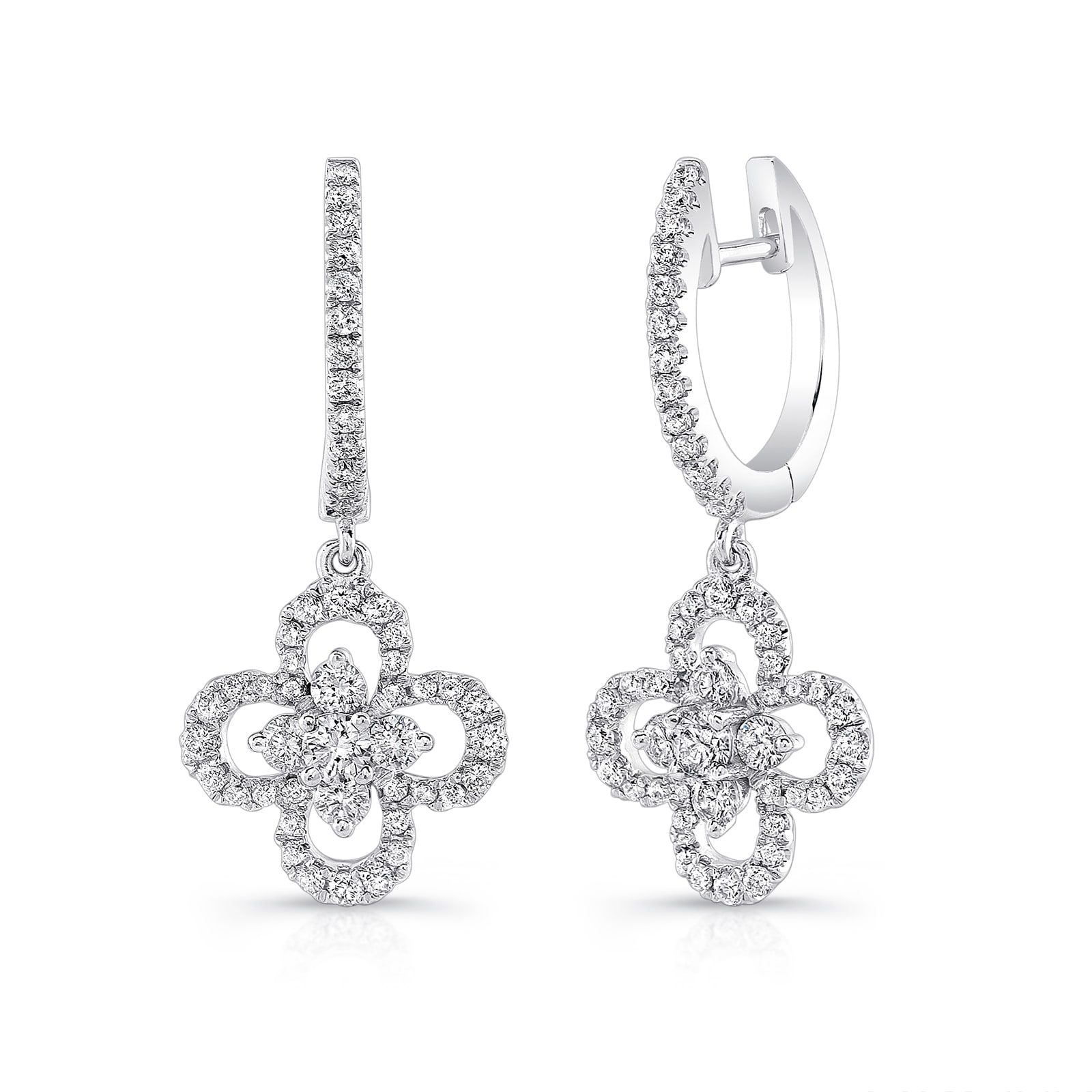 Uneek 14K White Gold Petite Bouquet Collection Diamond Earrings
