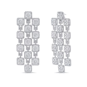 Uneek 18k White Gold 9.00cttw Diamond Drop Earrings Uneek 18k White Gold 9.00cttw Diamond Drop Earrings