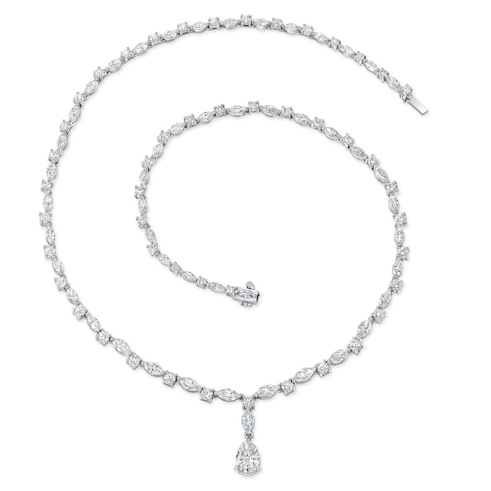 Uneek 18k White Gold 13.16cttw Multi Stone Diamond Necklace