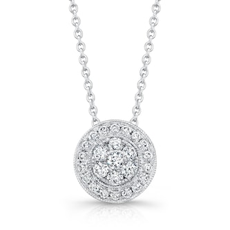 Uneek 14k White Gold 0.45cttw Diamond Cluster Pendant Uneek 14k White Gold 0.45cttw Diamond Cluster Pendant