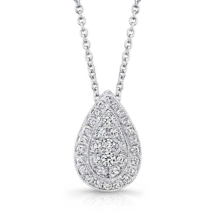 Uneek 14k White Gold 0.45cttw Diamond Cluster Pendant