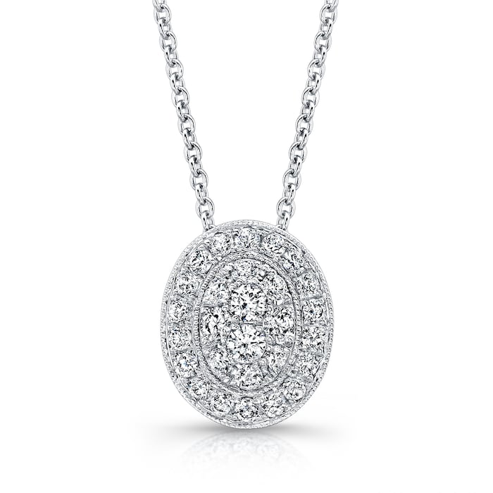 Uneek 14k White Gold 0.50cttw Diamond Cluster Pendant