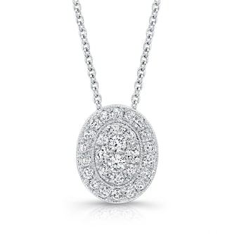 Uneek 14k White Gold 0.50cttw Diamond Cluster Pendant