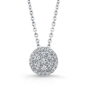 Uneek 14k White Gold 0.33cttw Diamond Cluster Pendant