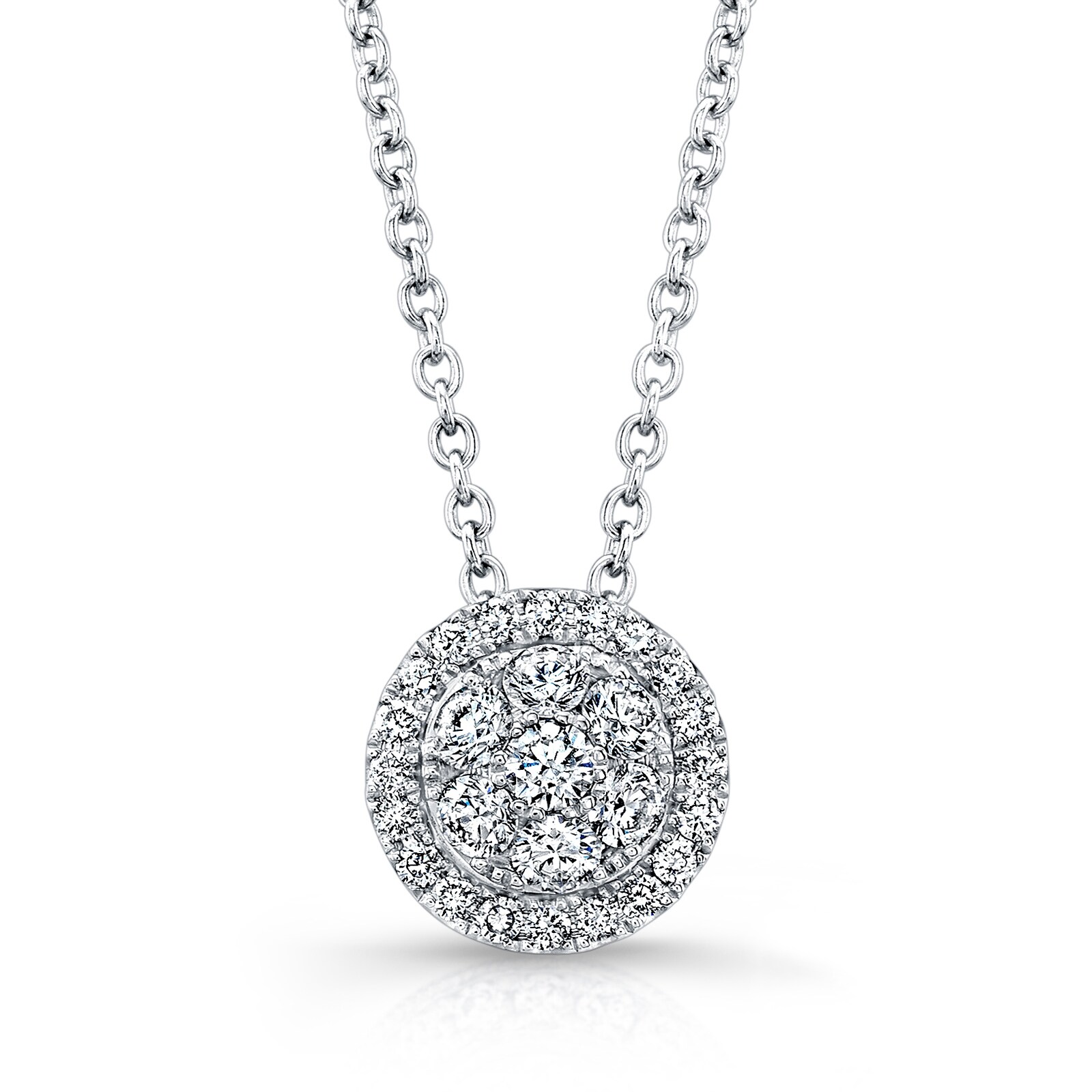 Uneek 14k White Gold 0.33cttw Diamond Cluster Pendant
