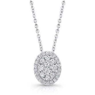 Uneek 14k White Gold 0.50cttw Diamond Cluster Pendant