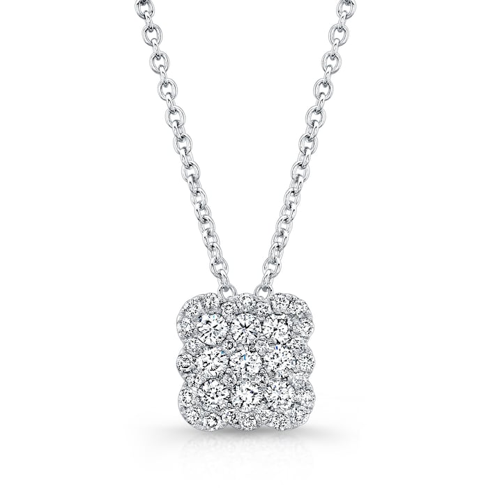 Uneek 14k White Gold 0.40cttw Diamond Cluster Pendant
