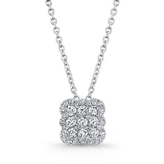 Uneek 14k White Gold 0.40cttw Diamond Cluster Pendant Uneek 14k White Gold 0.40cttw Diamond Cluster Pendant