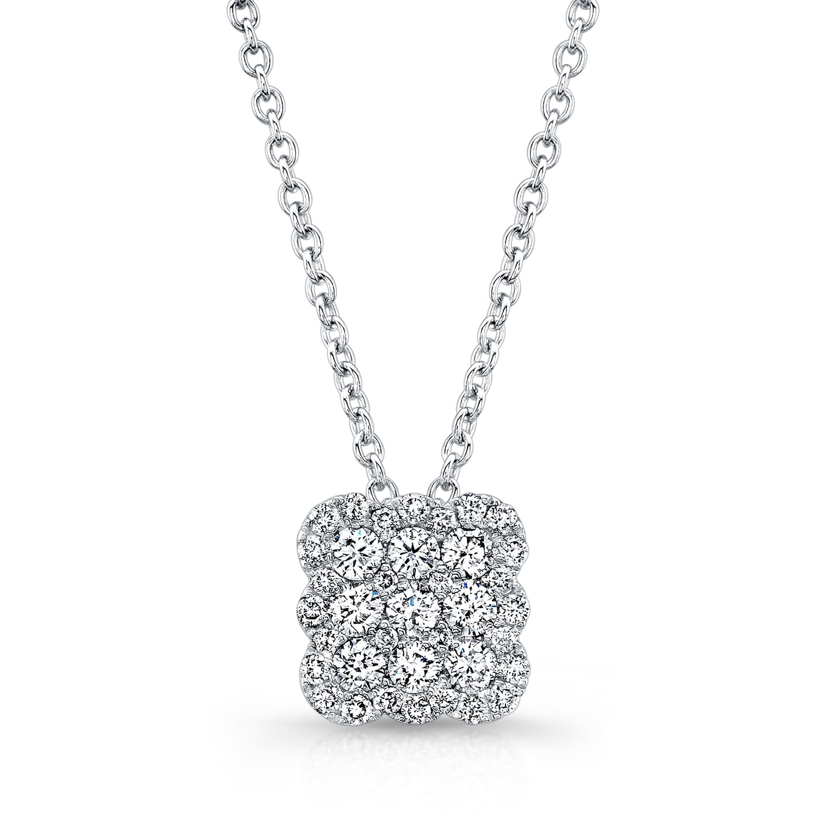 Uneek 14k White Gold 0.40cttw Diamond Cluster Pendant
