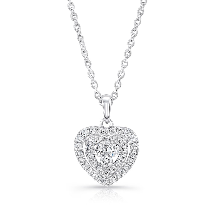 Uneek 14k White Gold 0.40cttw Diamond Heart Pendant