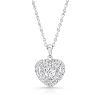 Uneek 14k White Gold 0.40cttw Diamond Heart Pendant