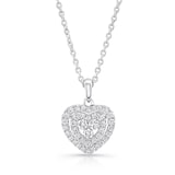 Uneek 14k White Gold 0.40cttw Diamond Heart Pendant