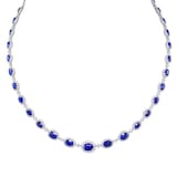 UNEEK 18k White Gold 14.85cttw Oval Sapphire and 4.00cttw Diamond Necklace