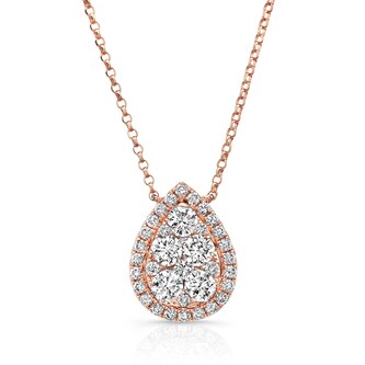 Uneek 18k Rose Gold 1.30cttw Diamond Pendant Uneek 18k Rose Gold 1.30cttw Diamond Pendant