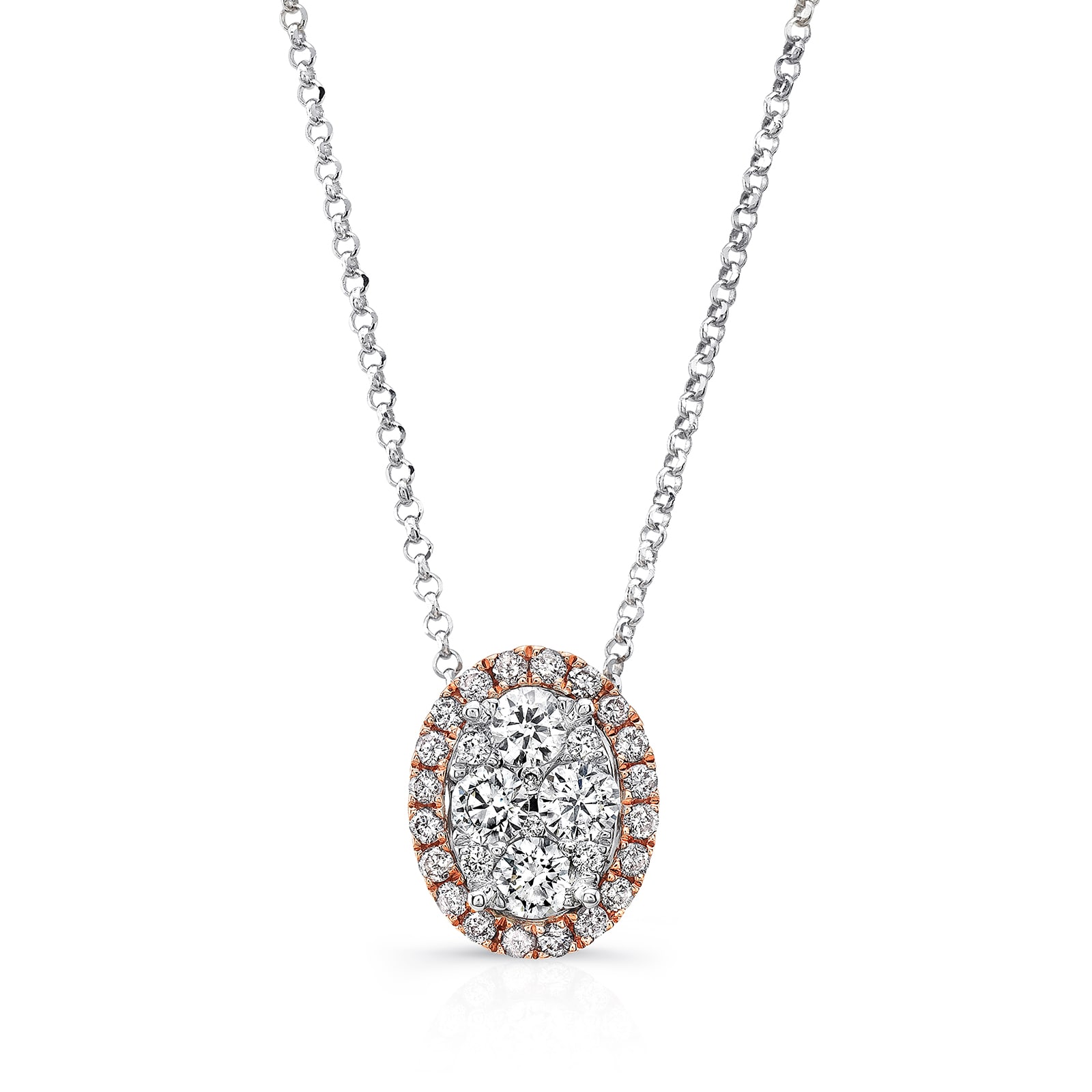 Uneek 18k Rose and White Gold 0.60cttw Diamond Pendant