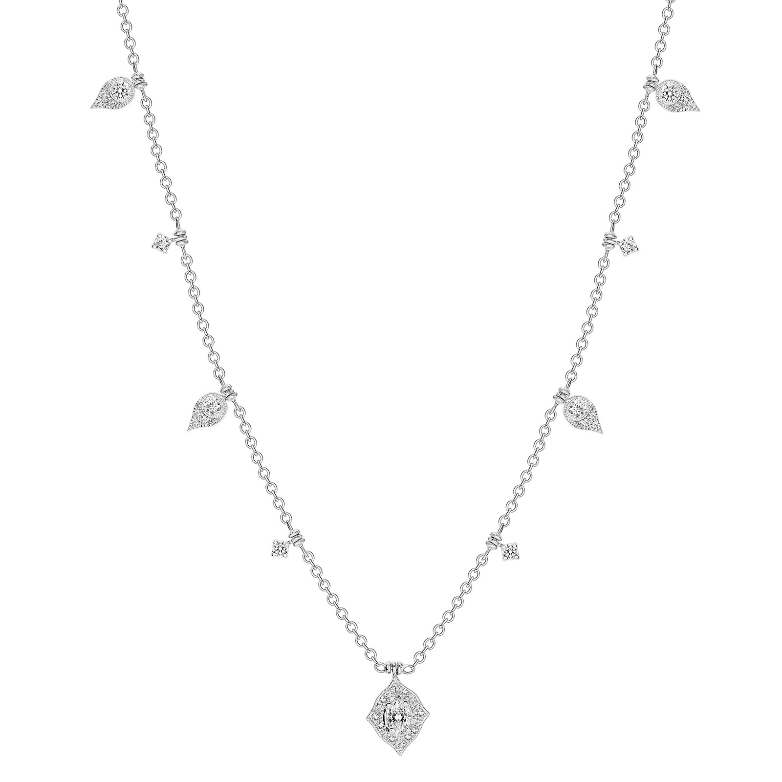 Uneek 18k White Gold 0.91cttw Diamond Necklace