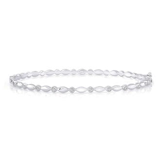 Mayors 14K White Gold 0.15cttw Diamond Bangle