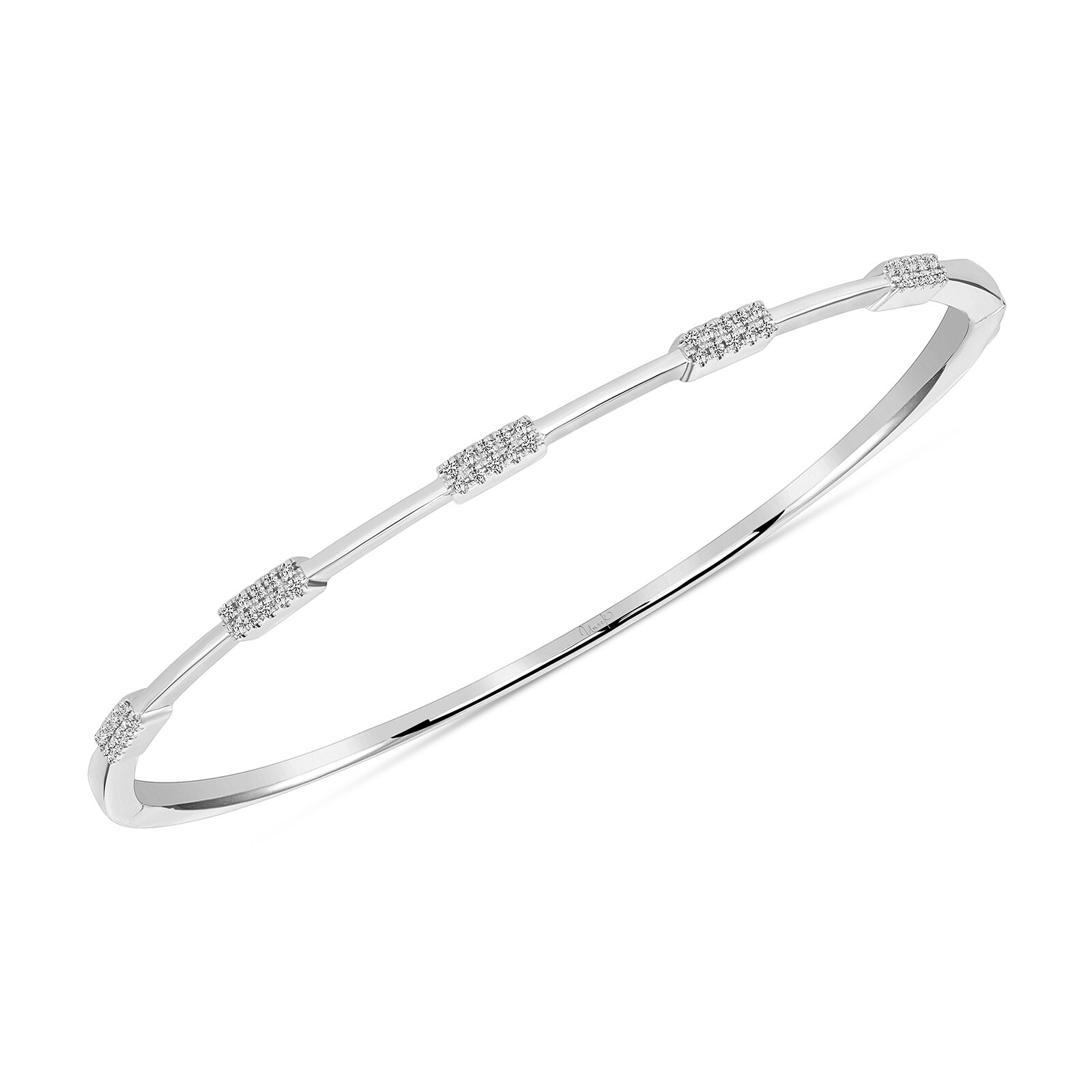 Uneek 14k White Gold 0.20cttw Diamond Fashion Bangle