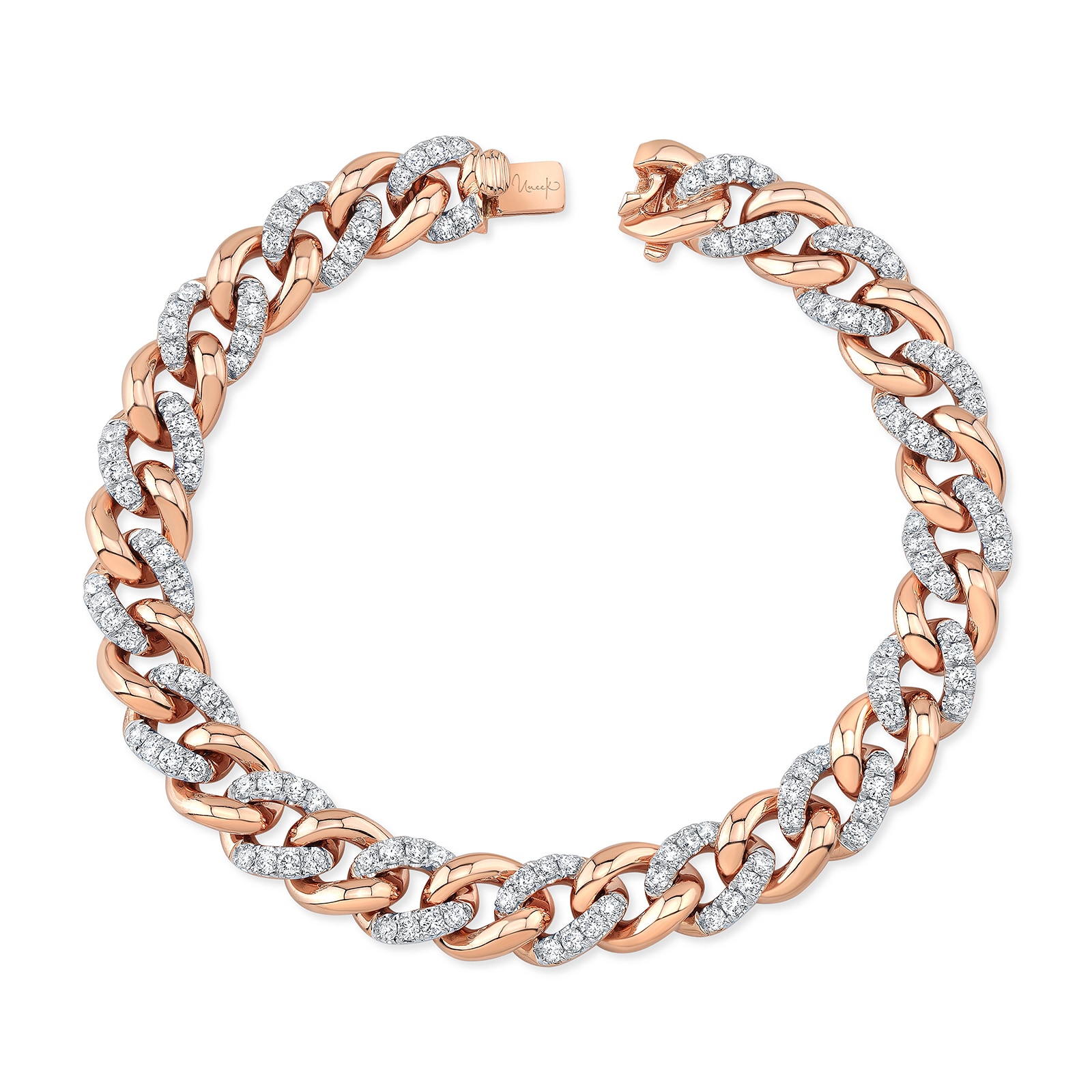 Uneek 18k Rose Gold 3.22cttw Diamond Chain Bracelet 7.25"