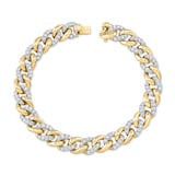 Uneek 18k Yellow and White Gold 3.32cttw Diamond Chain Bracelet 7.25"