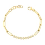 Uneek 18k Yellow Gold 0.29cttw Diamond Chain Bracelet 7"