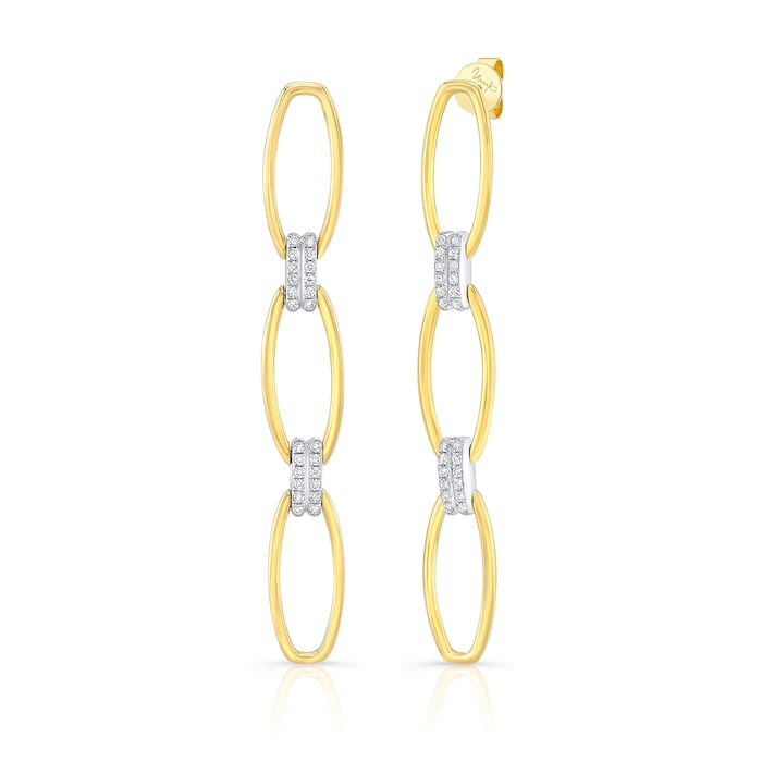 Uneek 18k Yellow and White Gold 0.47cttw Triple Drop Earrings