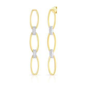 Uneek 18k Yellow and White Gold 0.47cttw Triple Drop Earrings